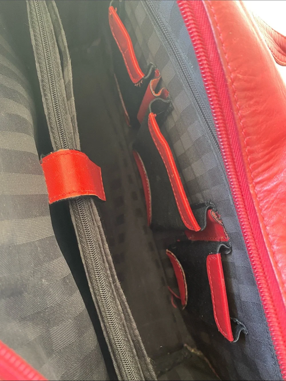Women's Red Laptop Bag with Front Flap Pockets